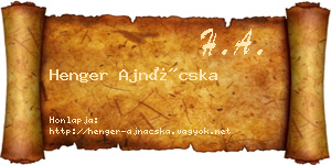 Henger Ajnácska névjegykártya